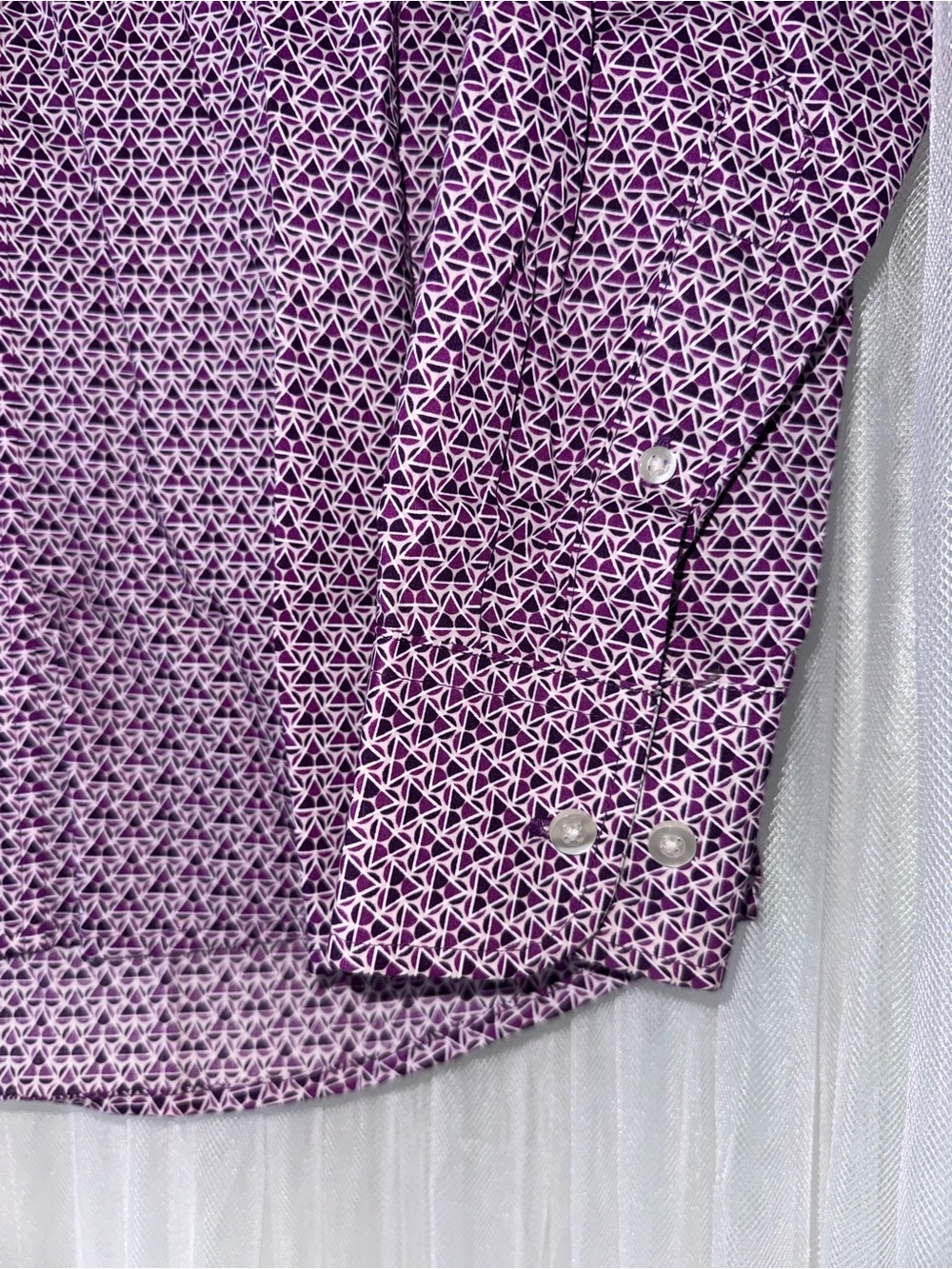 Wrangler Men's Purple Micro-Pattern Button-Down Shirt - Picture 4 of 7